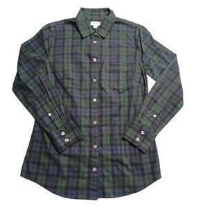 J.Crew Re-Imagined Black Watch Plaid Button Down Shirt BK576 Navy Green PXS NEW